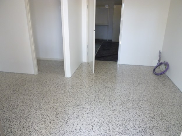 The beautiful floor and paint job